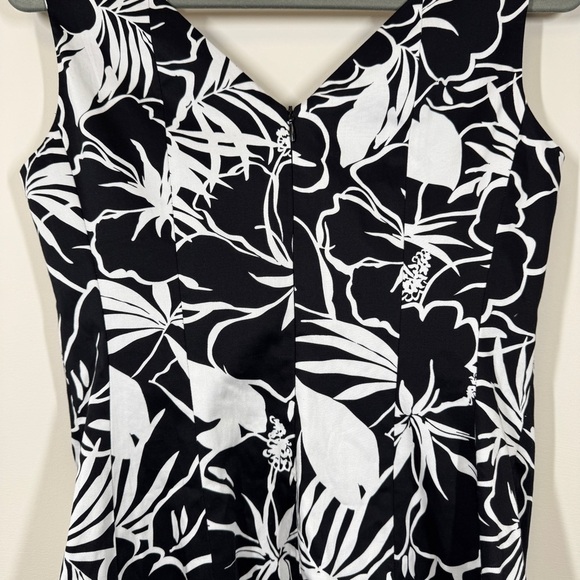 Vintage Nine West Y2K Floral Black White Floral Print Mini Dress Size 6 - Picture 13 of 14